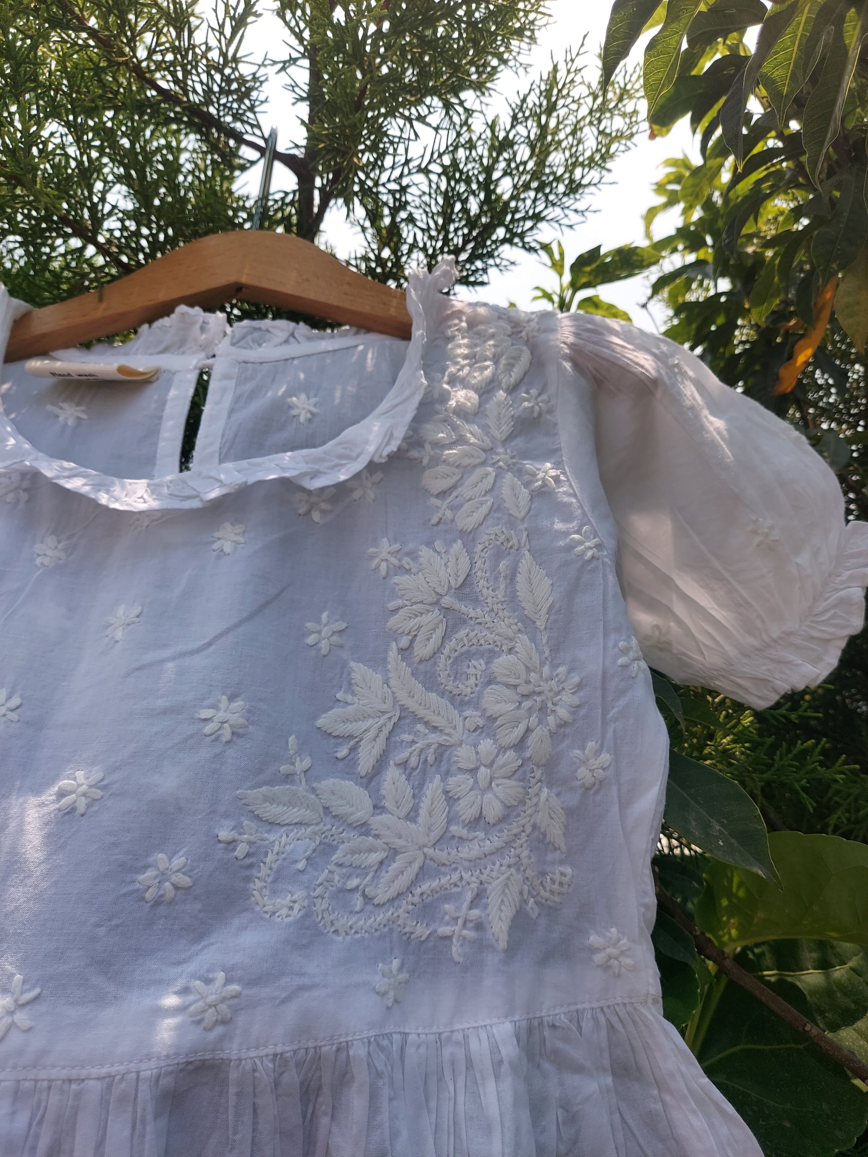 Bloom Chikankari Mul Cotton Dress