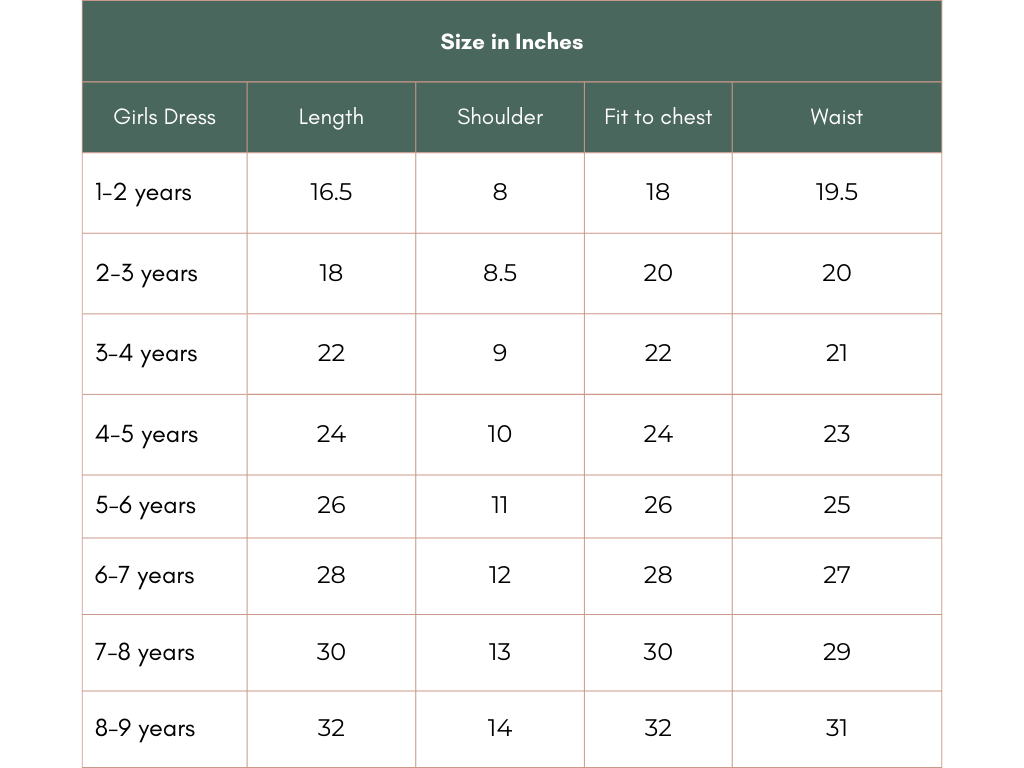 Size chart