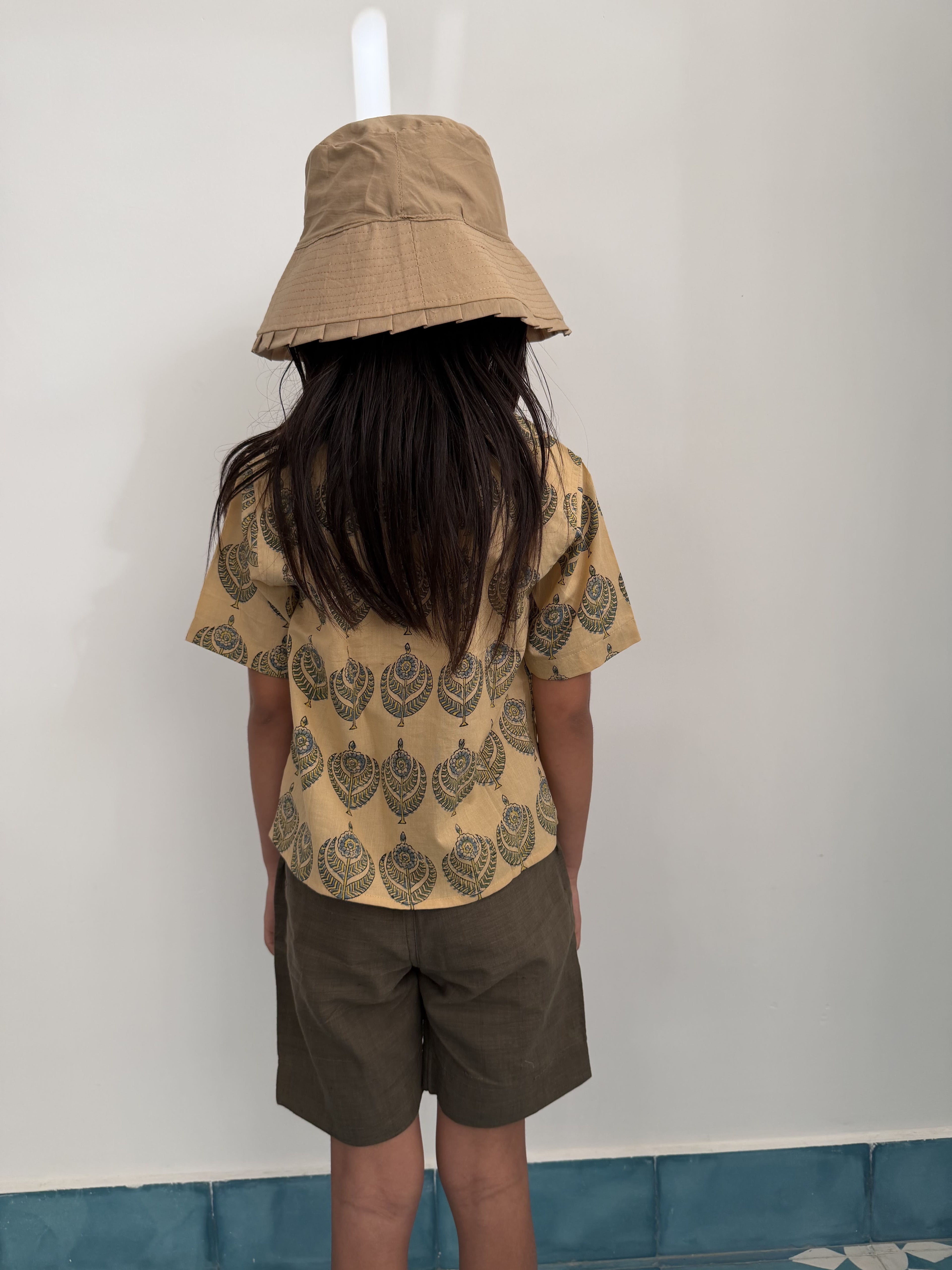 Brown Bloom Block Print Shirt