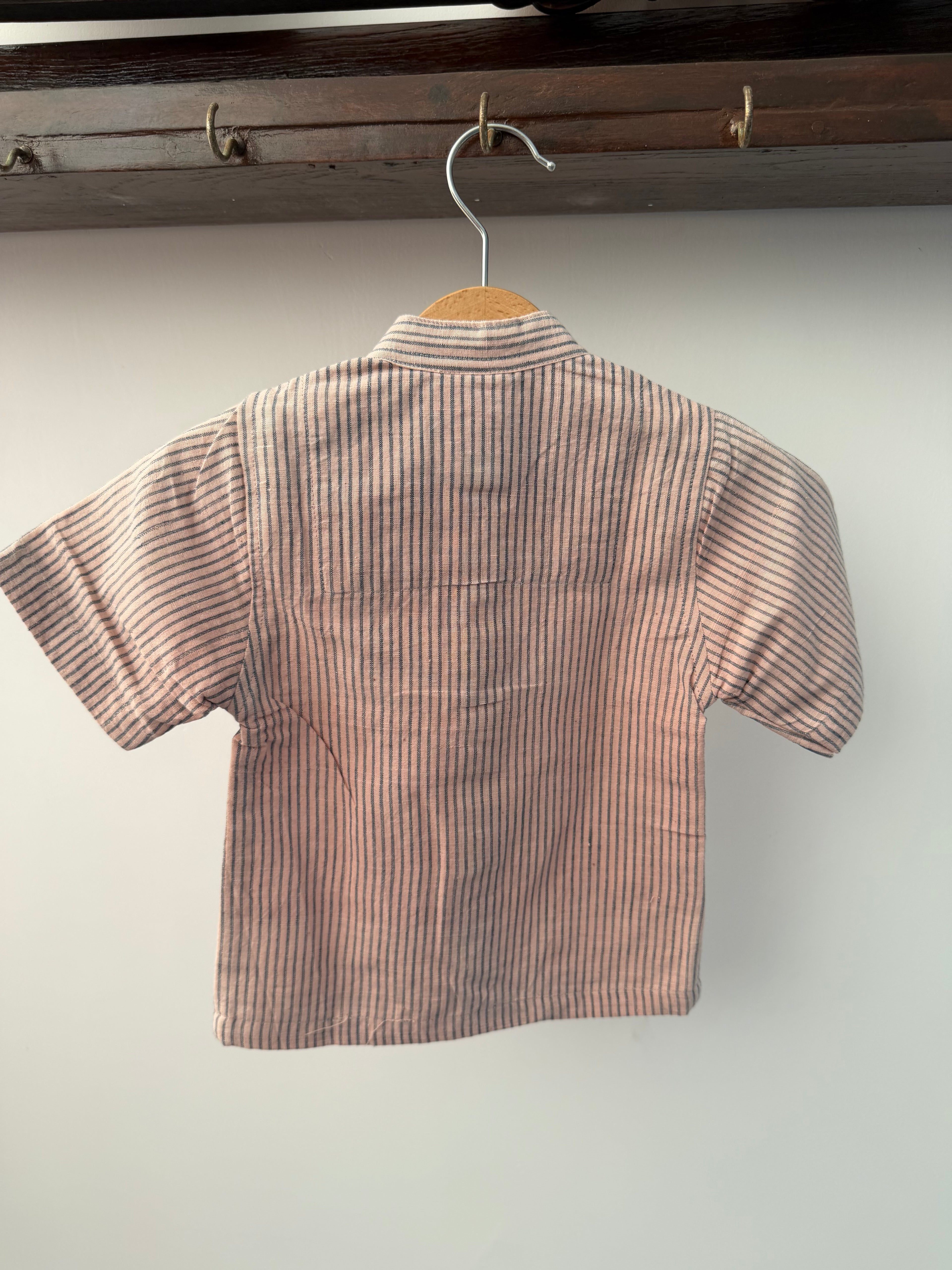 Pink Stripe Khadi Shirt