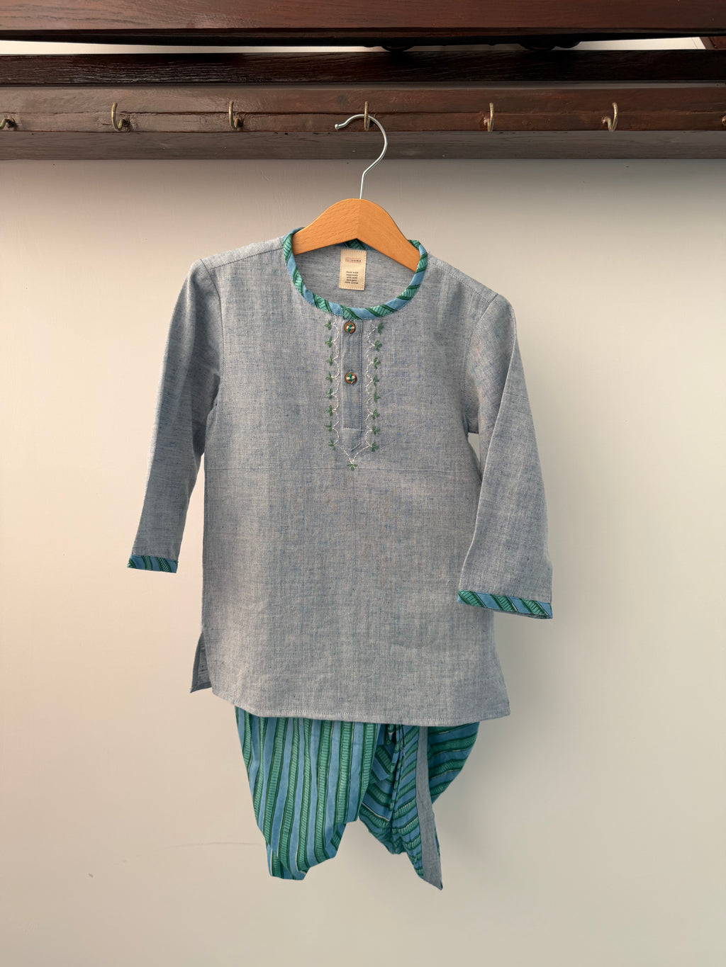 Teal Tales Dhoti Set