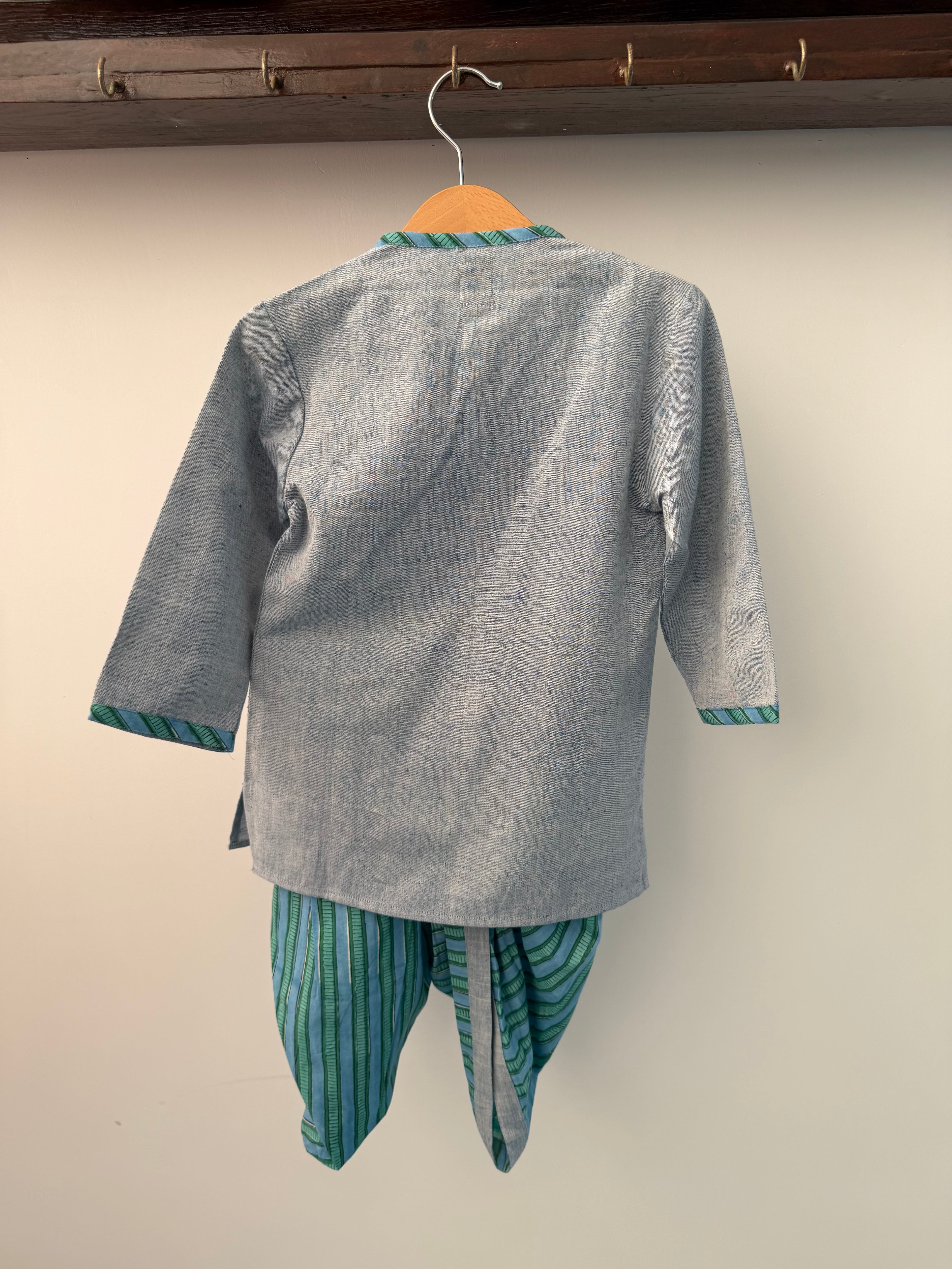 Teal Tales Dhoti Set