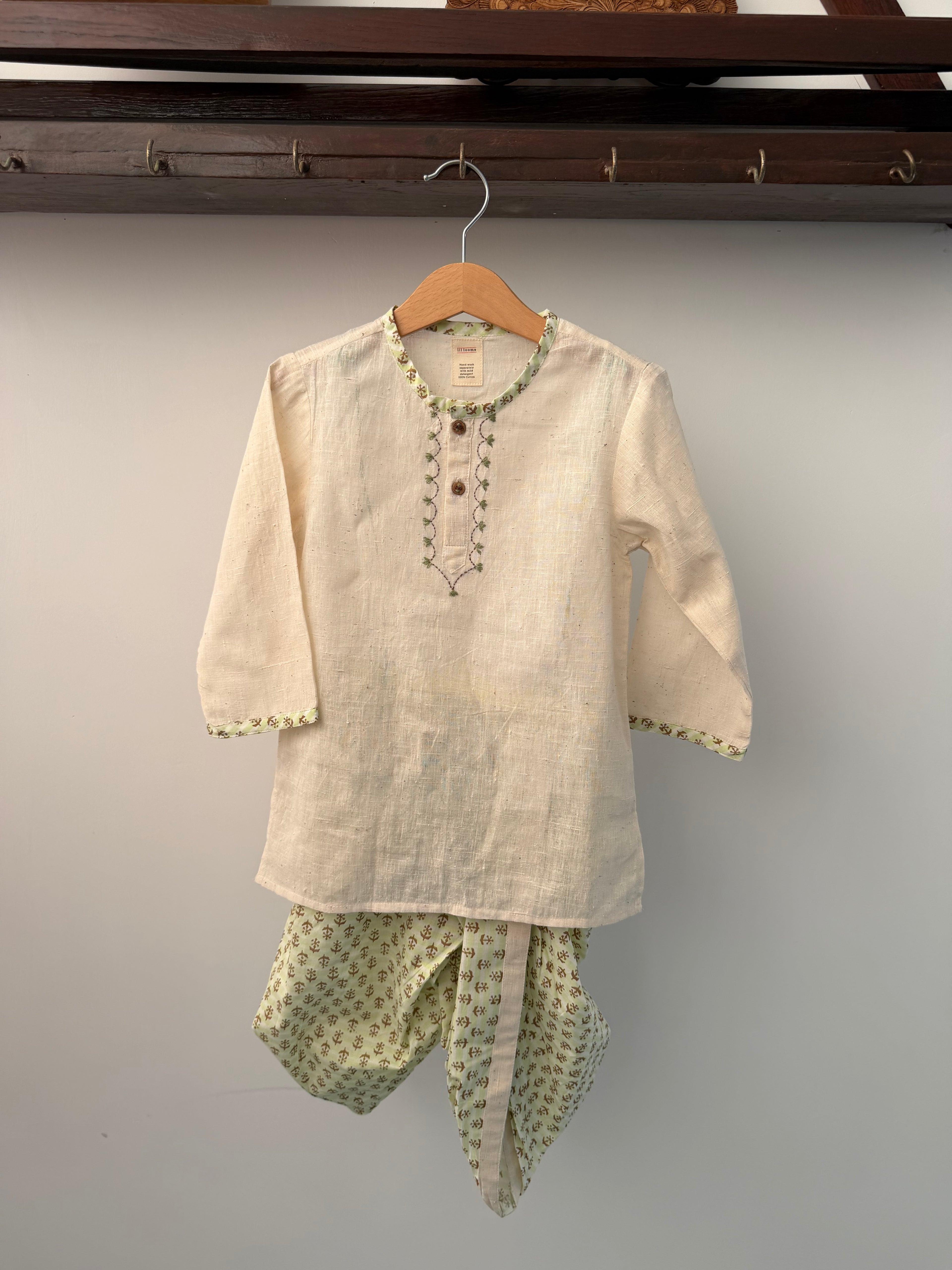 Green Heritage Dhoti Set
