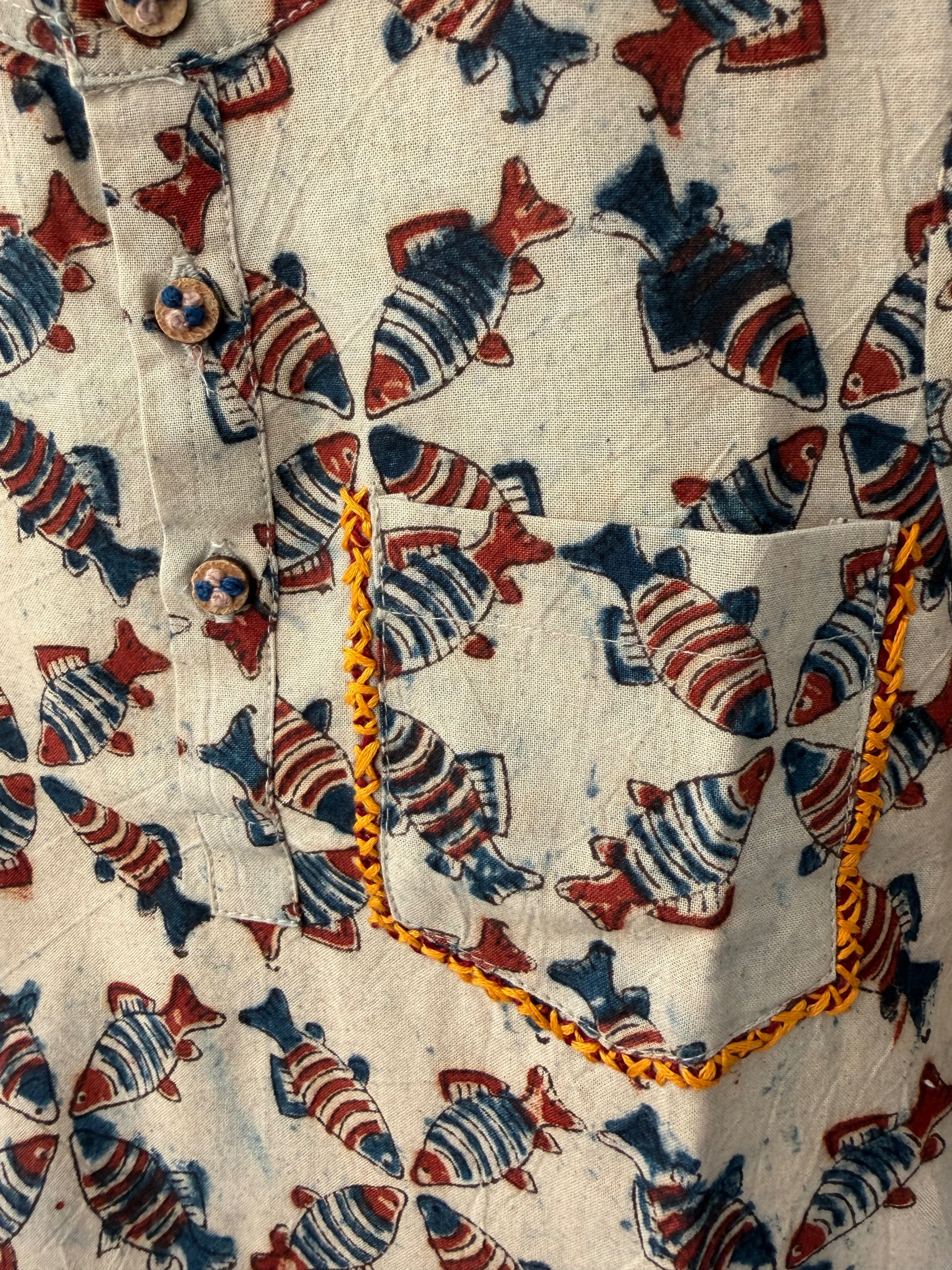 Fish Kalamkari Kurta