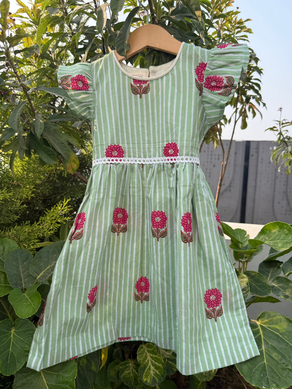 Green Blossom Day Dress
