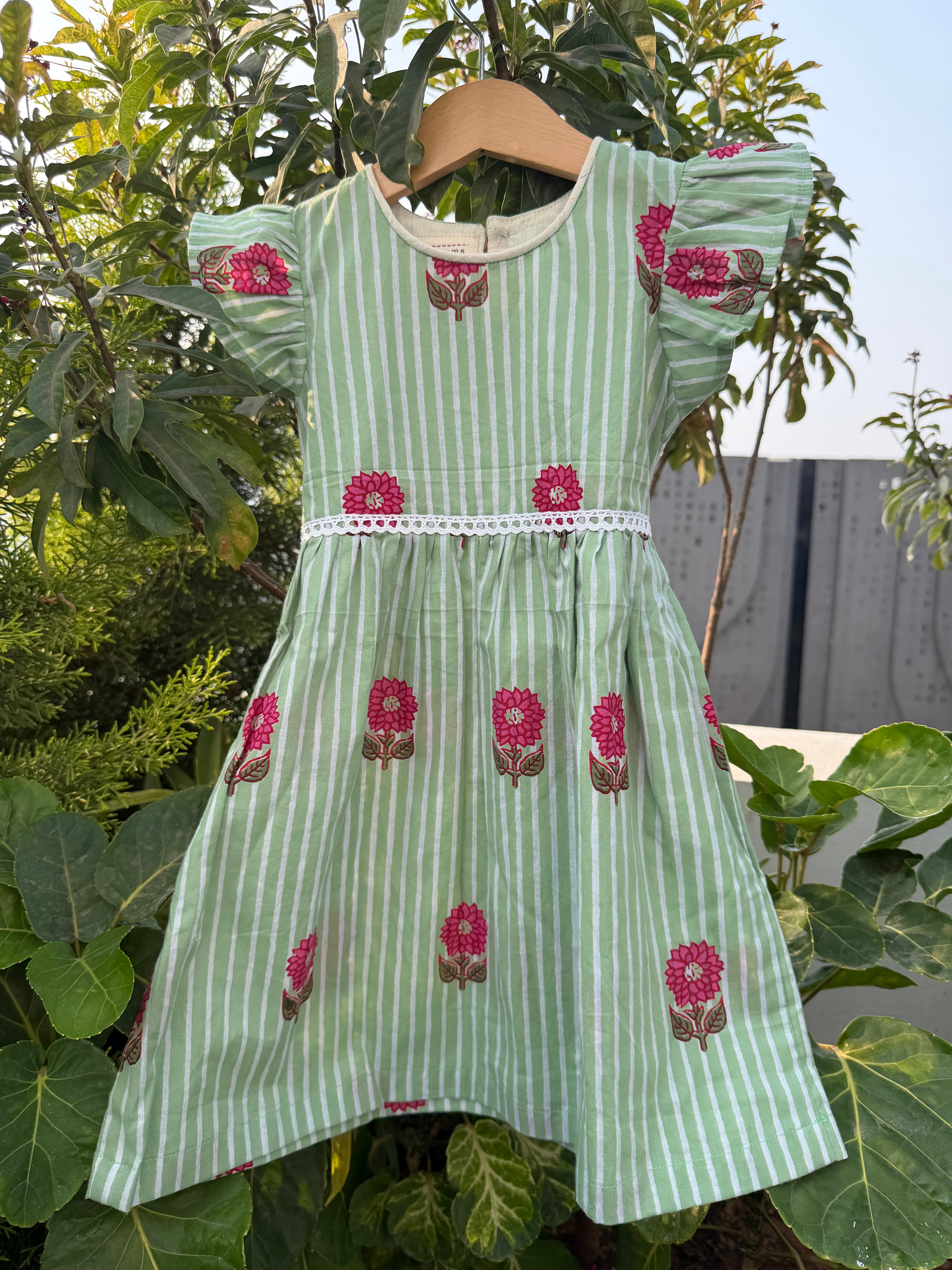 Green Blossom Day Dress