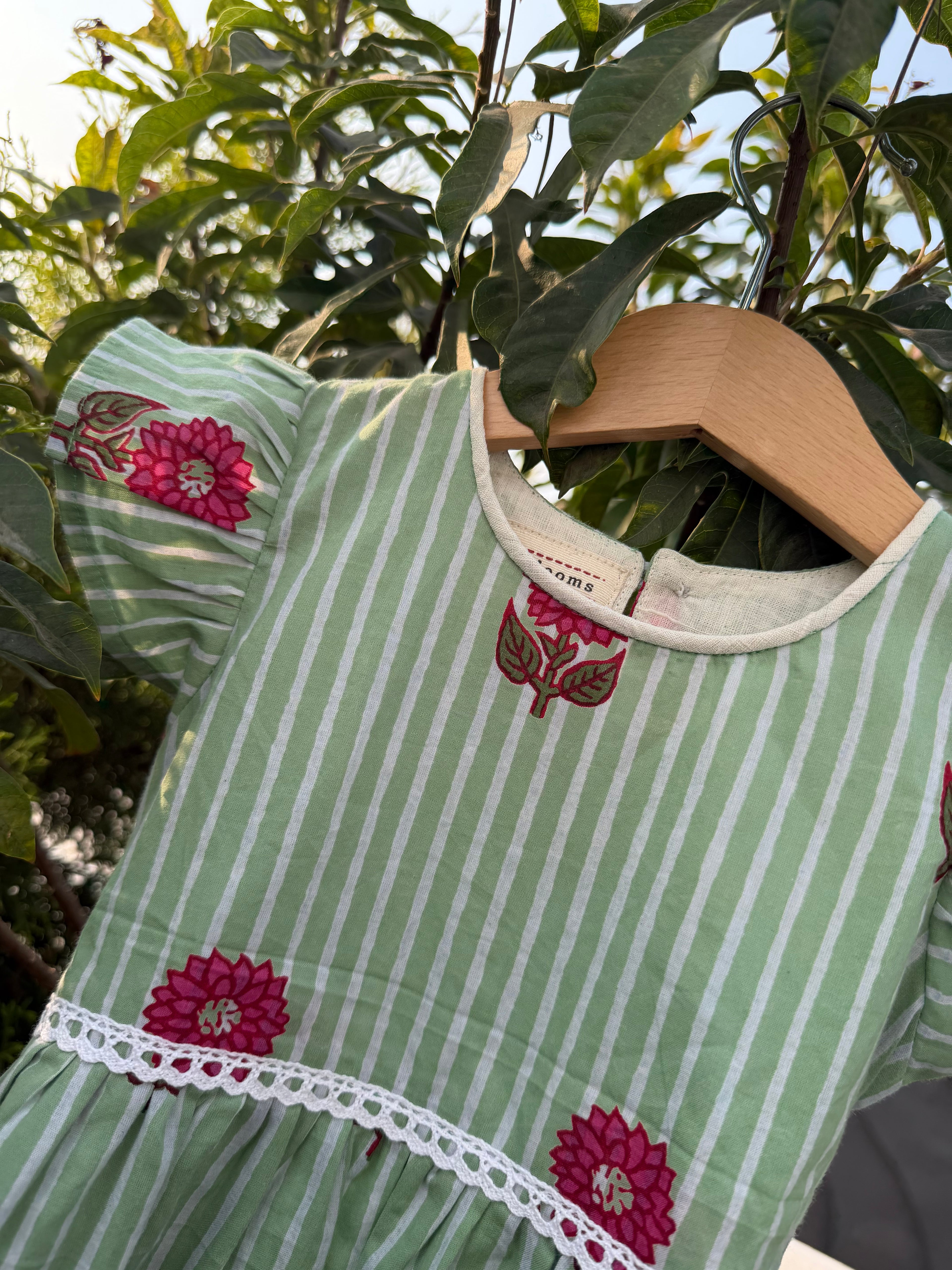 Green Blossom Day Dress