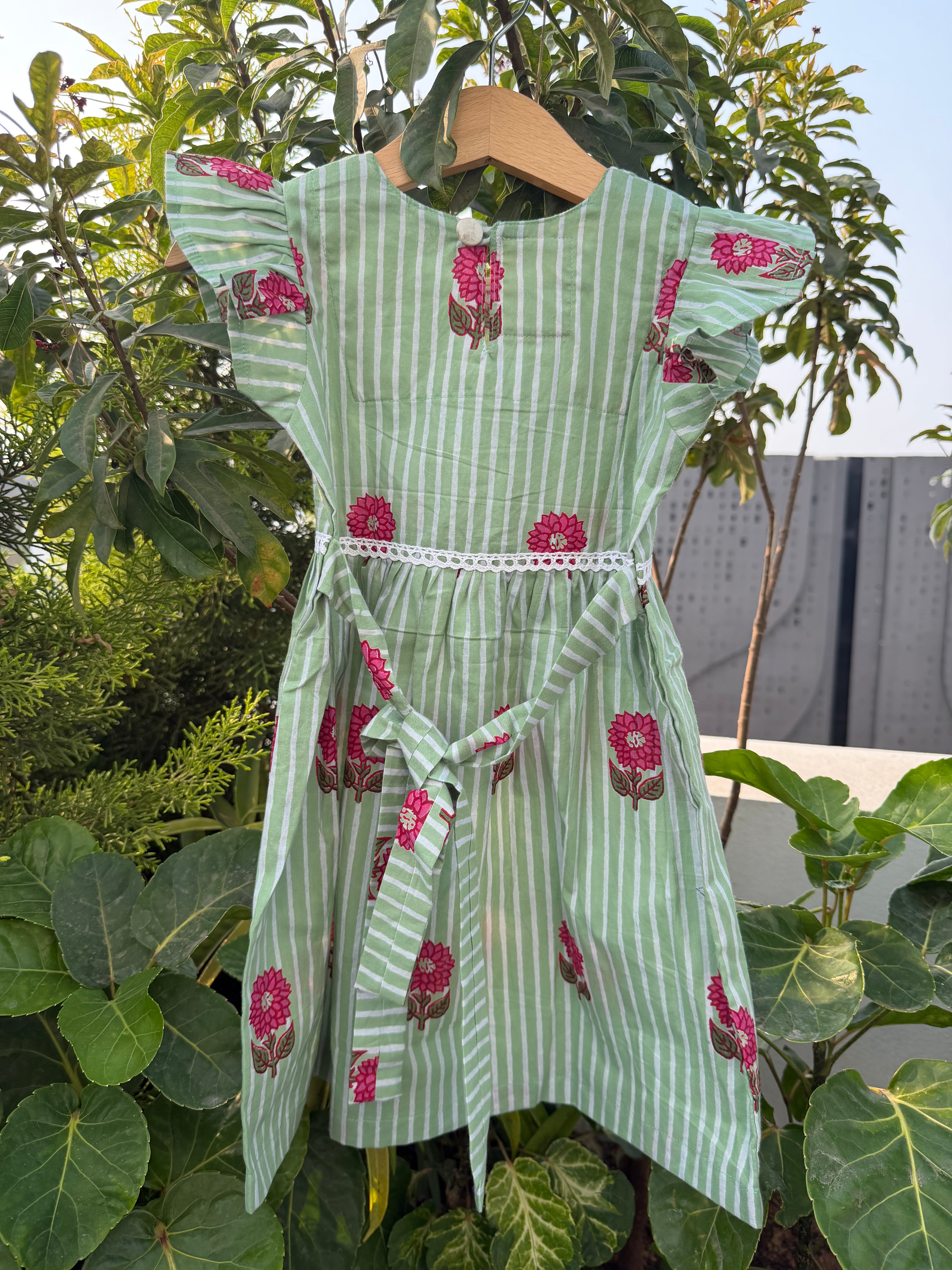 Green Blossom Day Dress