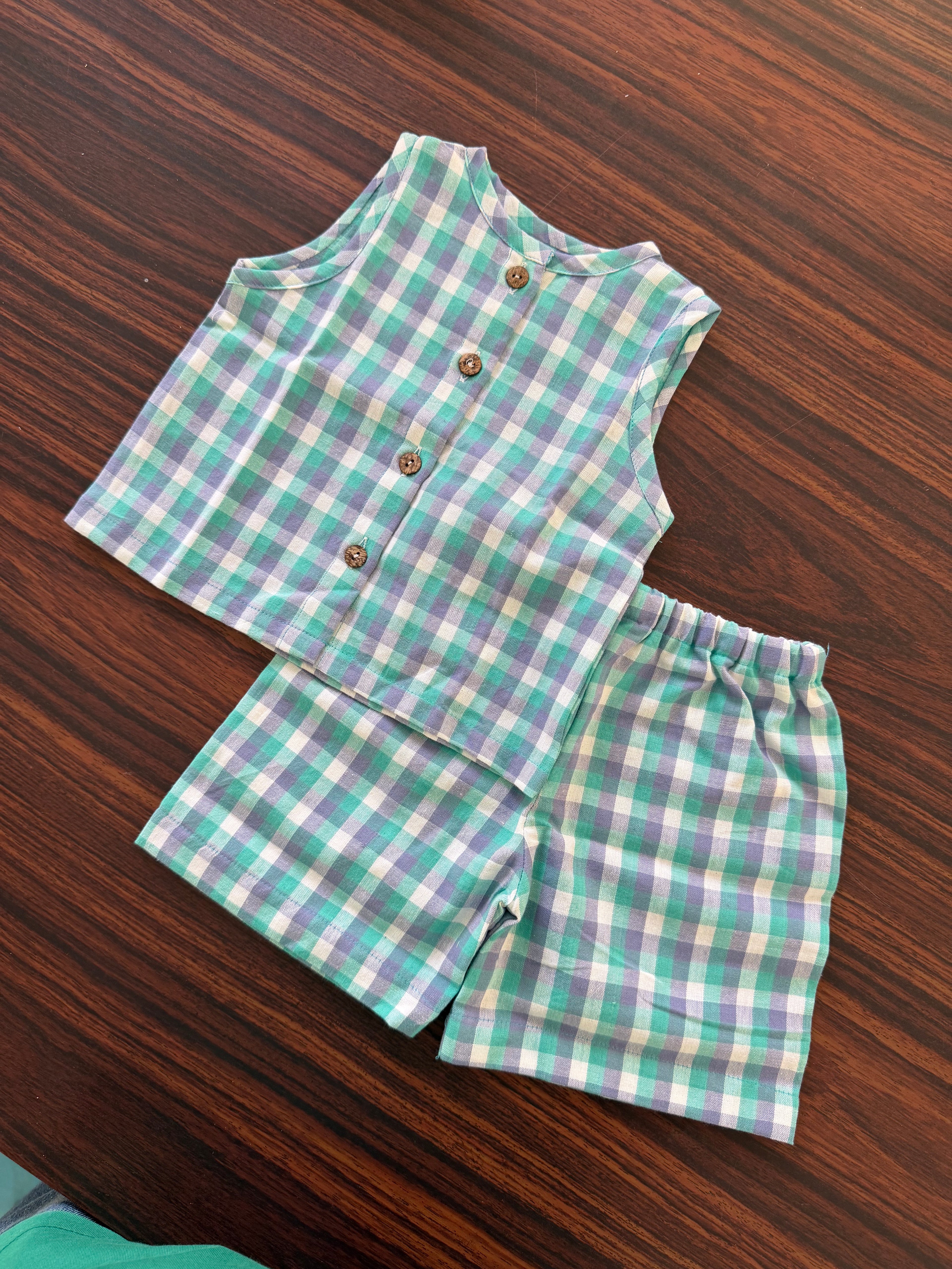 Mint check Co-ord Set