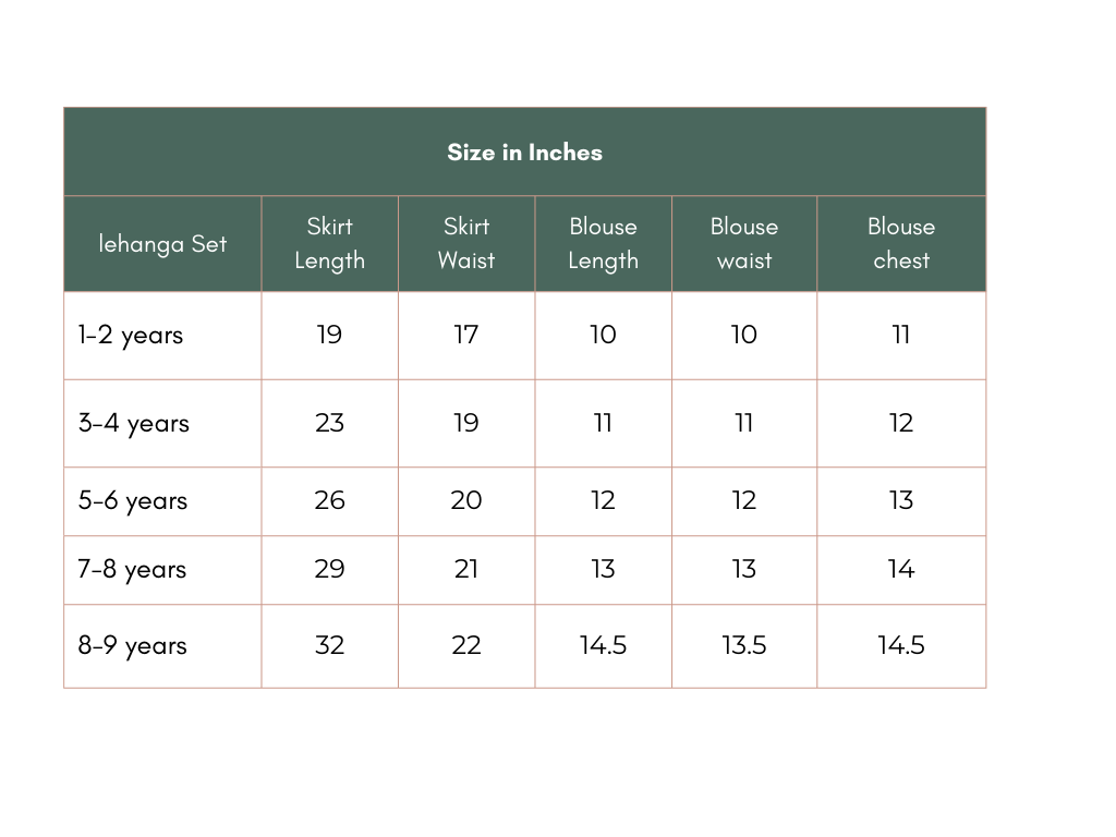 Size chart