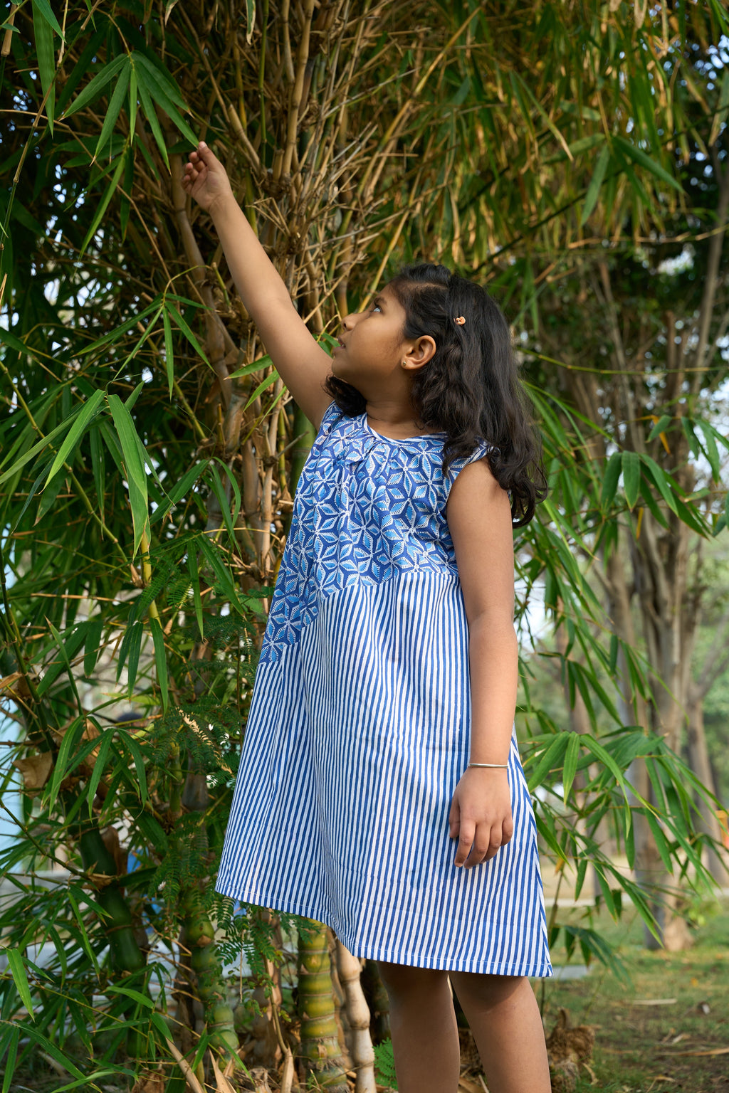 Indigo Color Block Dress