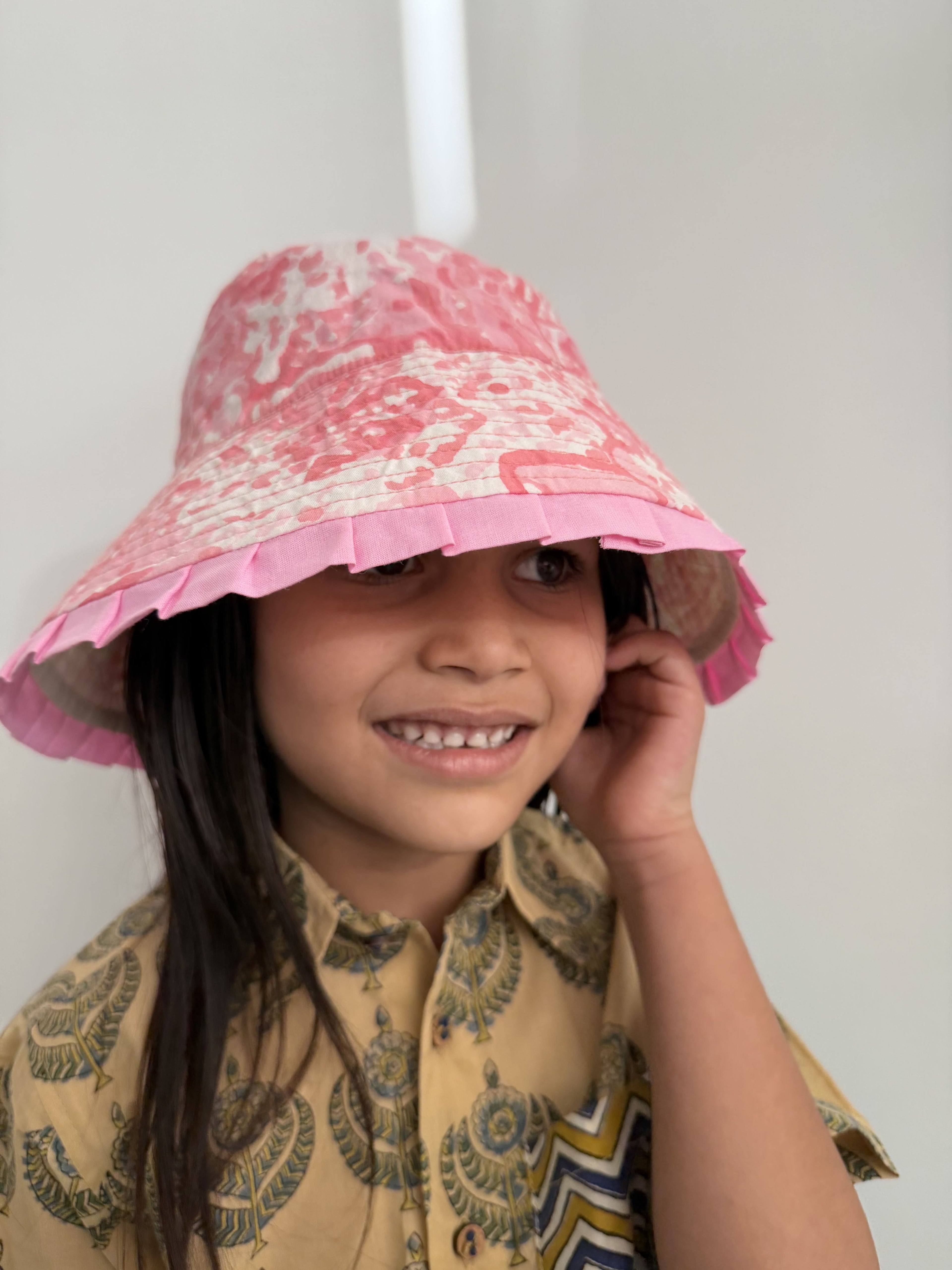 Blush Petal Summer Reversible Bucket Hat