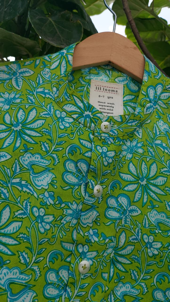 Gulmohar Green Kurta