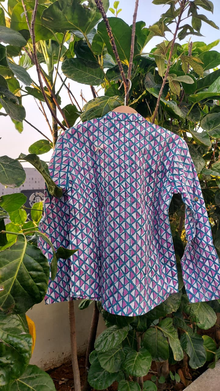 Blueberry Bloom Full-Sleeve Kurta