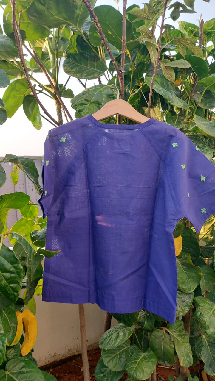 Uni Festive pop blue cotton kurta