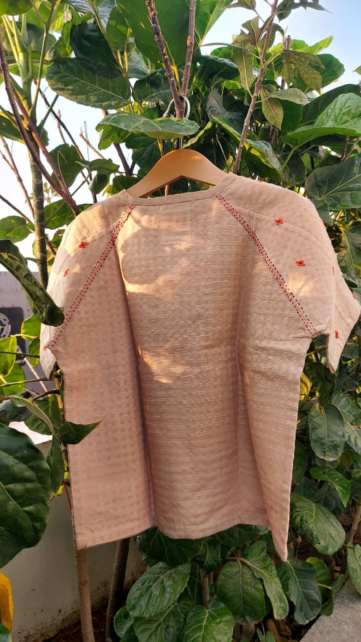 Uni Festive pop beige cotton kurta