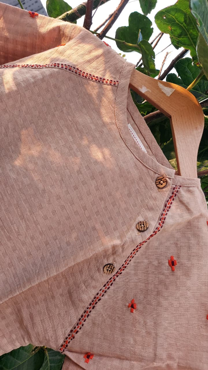 Uni Festive pop beige cotton kurta