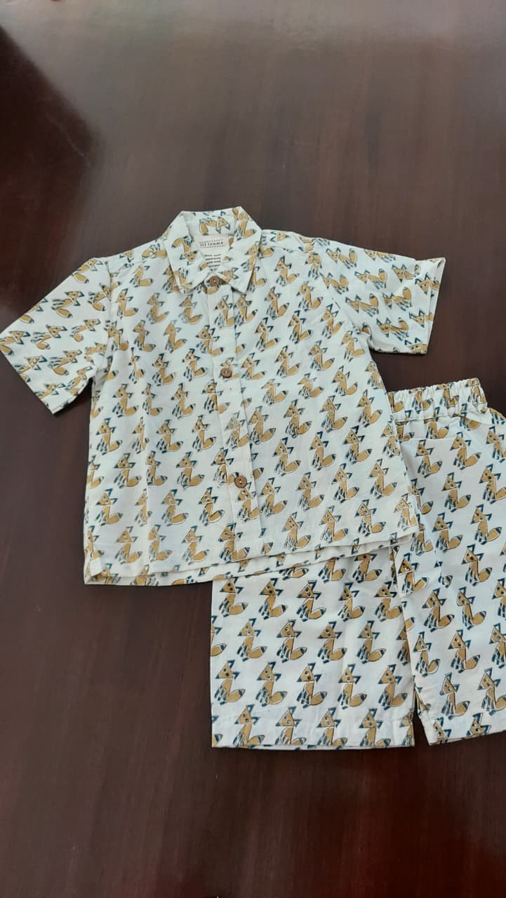 Fox Print Khadi Co-ord Set