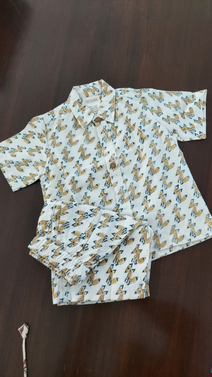 Fox Print Khadi Co-ord Set