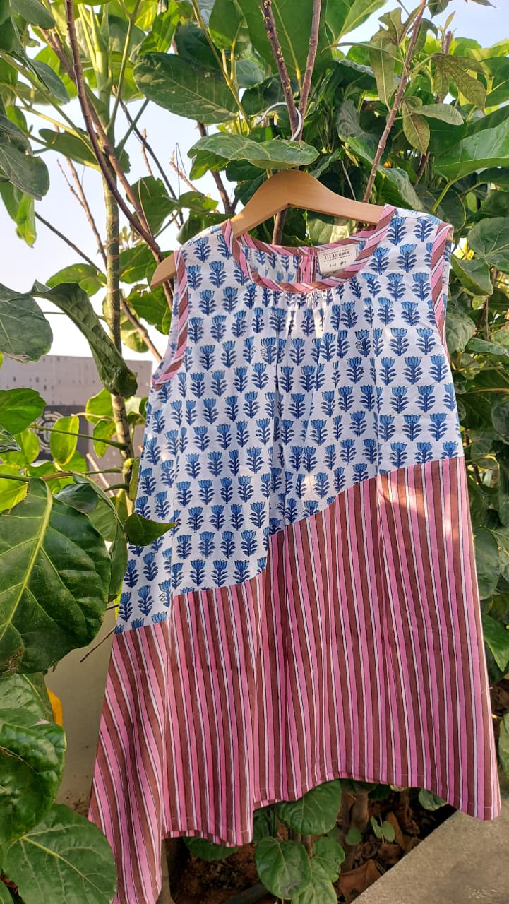 Lotus stripe A-Line Dress