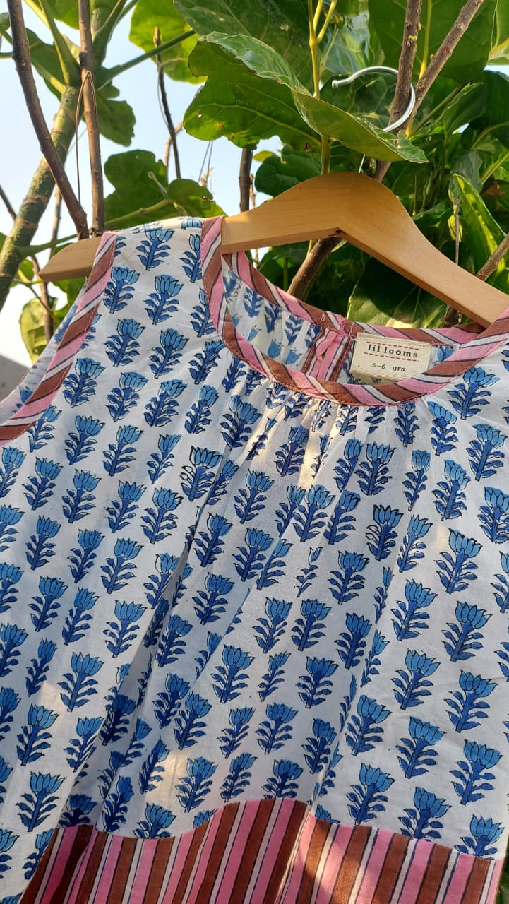 Lotus stripe A-Line Dress