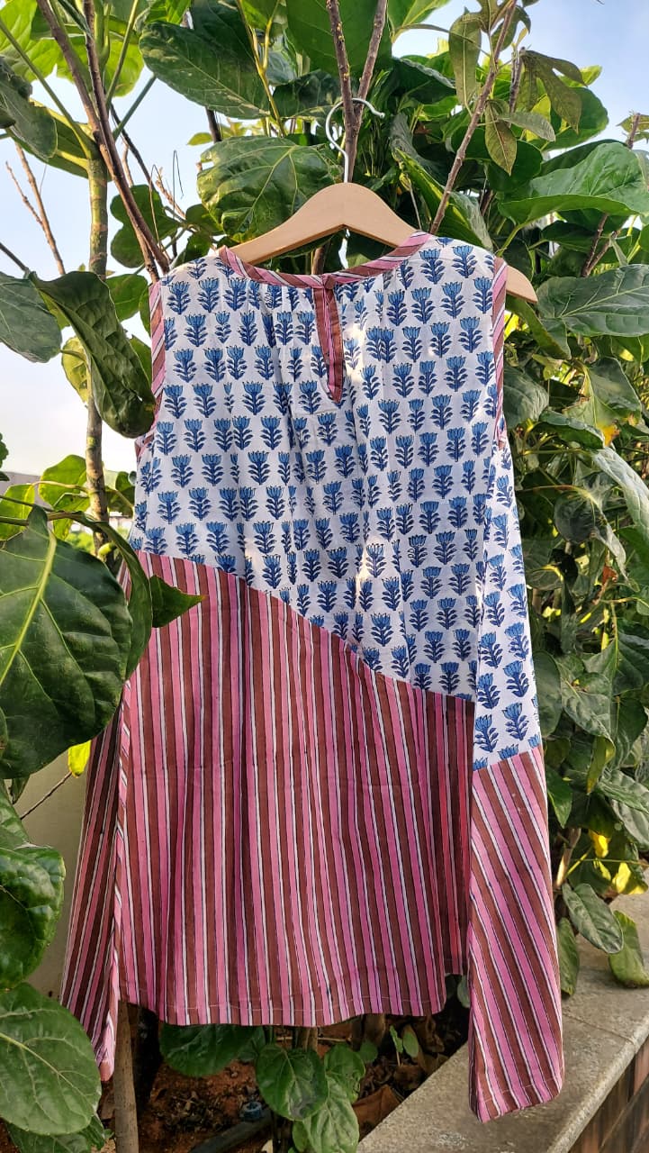Lotus stripe A-Line Dress
