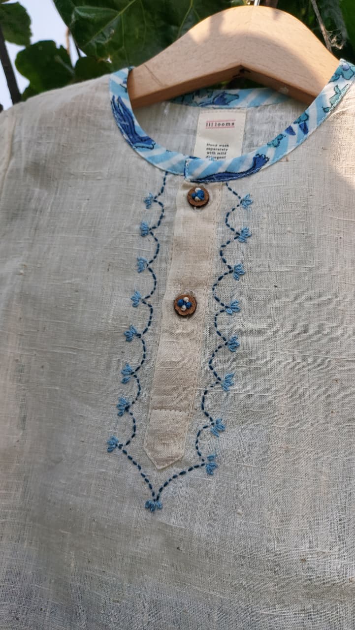 Little Indigo Dhoti Set