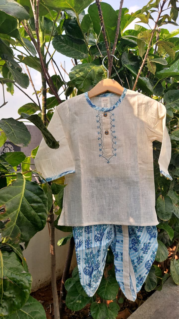 Little Indigo Dhoti Set