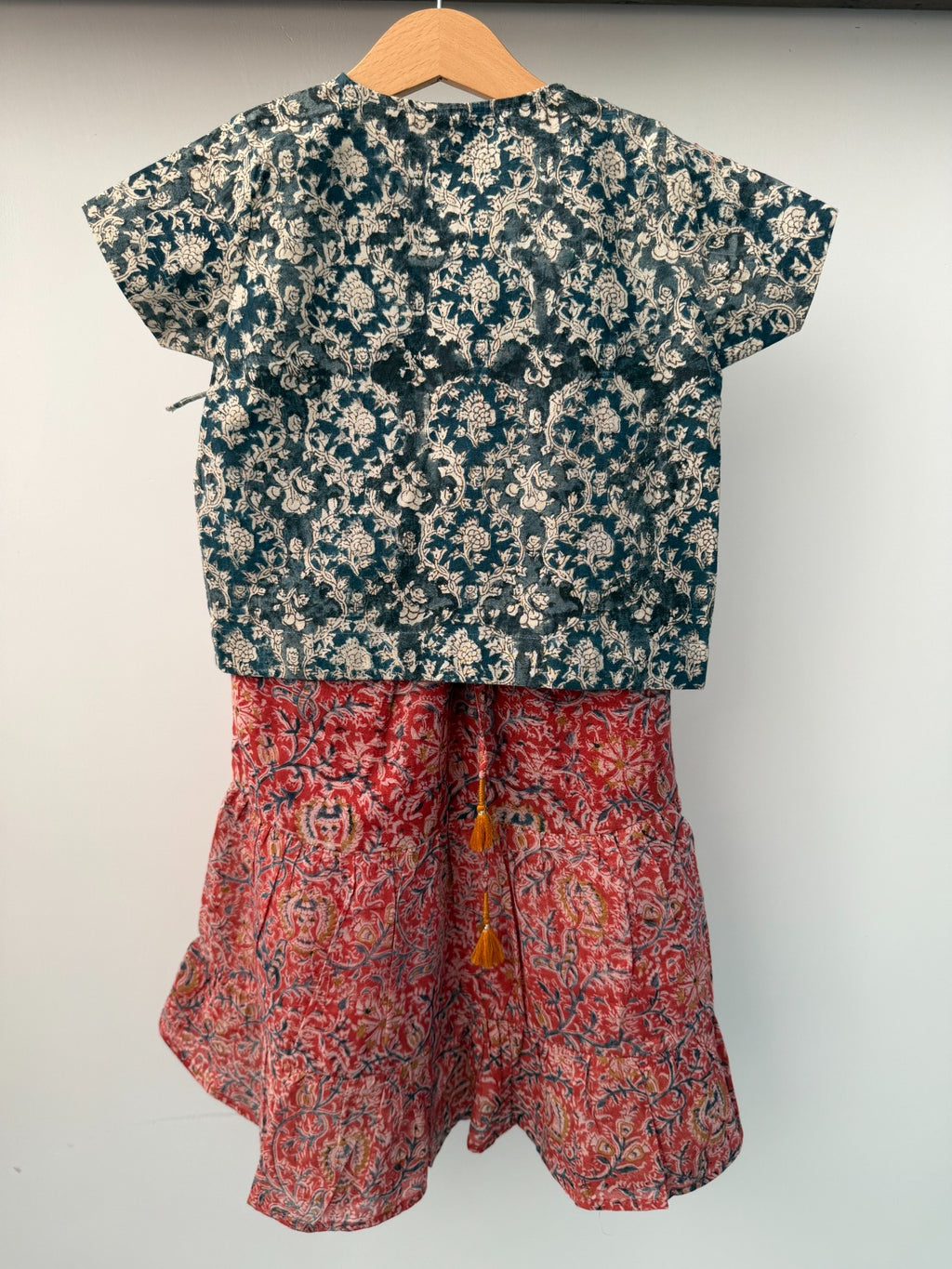 Kalamkari Co-ord Set (Red blue)