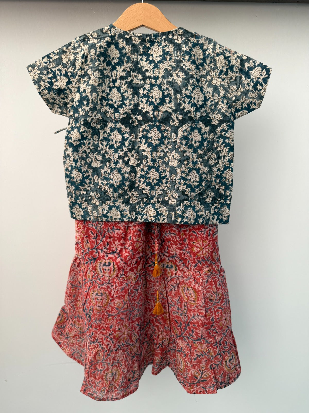 Kalamkari Co-ord Set (Red blue)