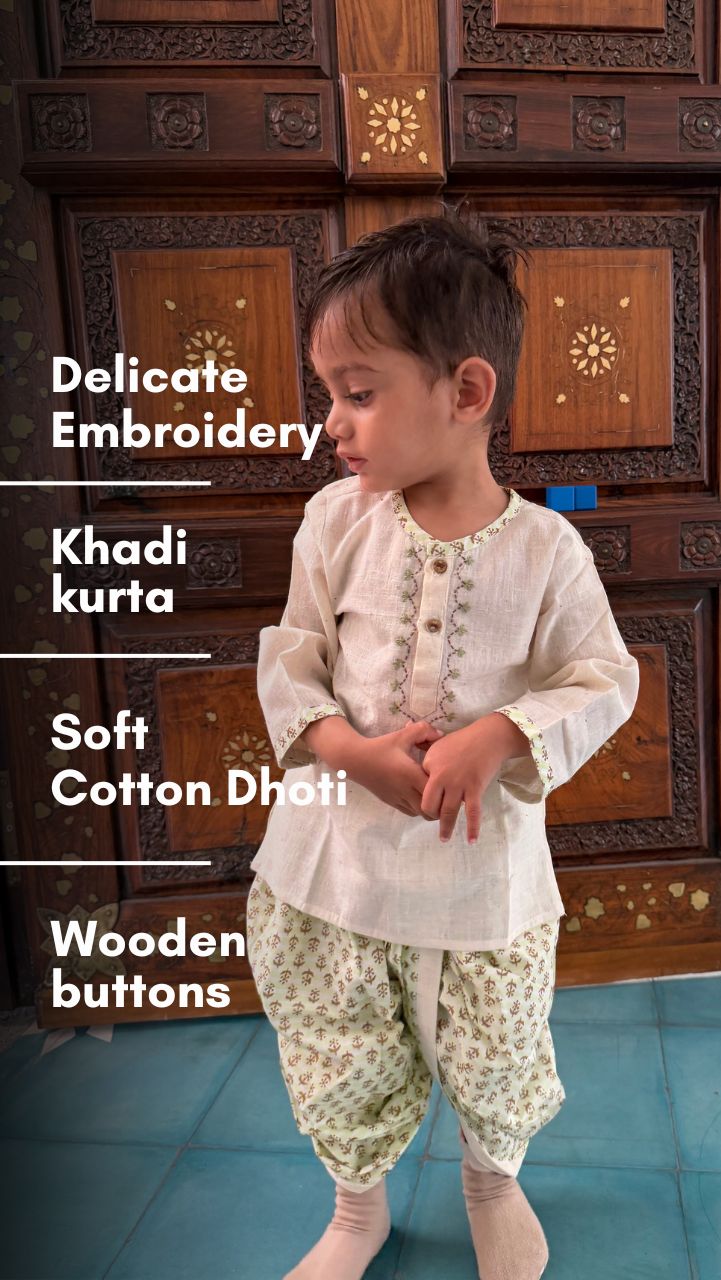 Green Heritage Dhoti Set