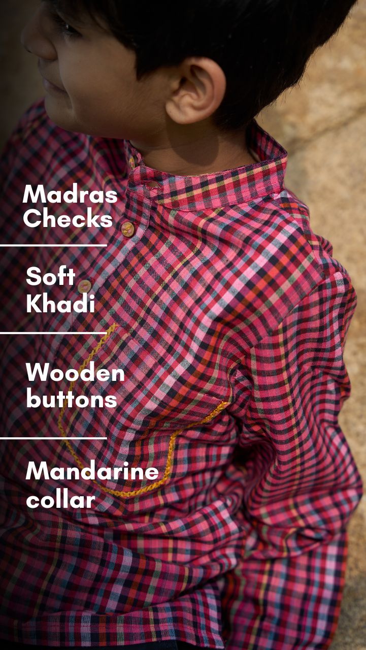 Madras Check Khadi Kurta