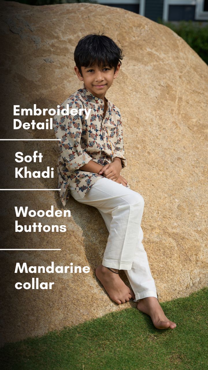Fish Kalamkari Kurta