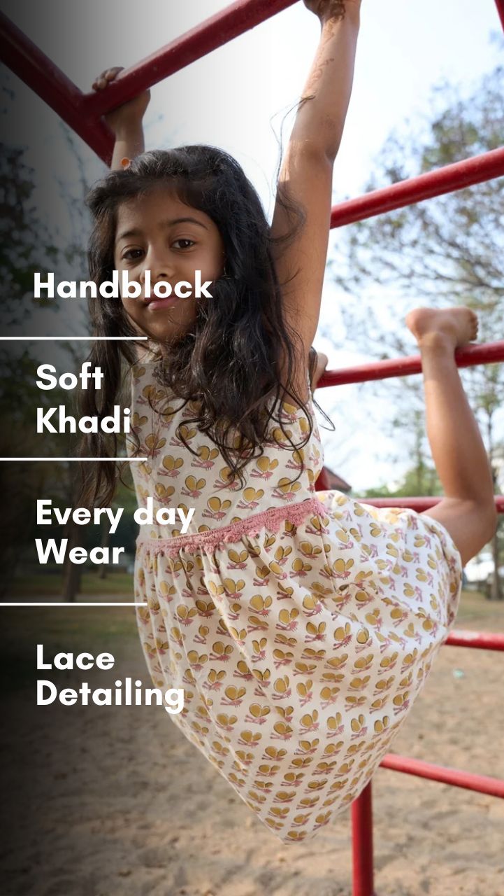 Butterfly Garden Khadi Dress