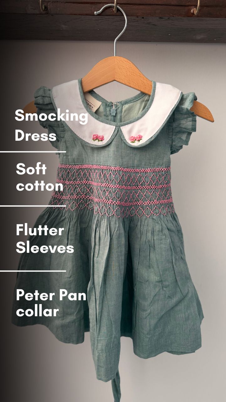 Sage & Clover Smocked Cotton Dress