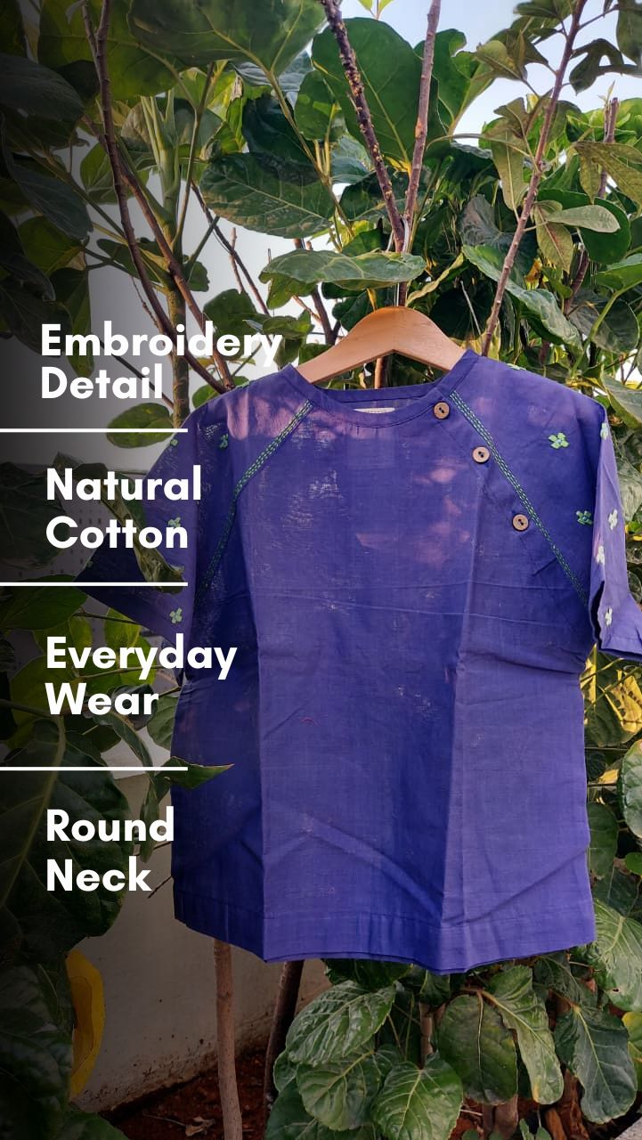 Uni Festive pop blue cotton kurta