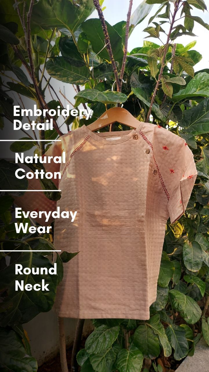 Uni Festive pop beige cotton kurta