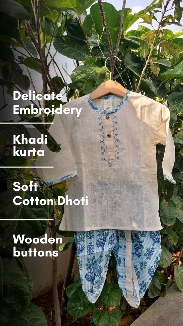 Little Indigo Dhoti Set