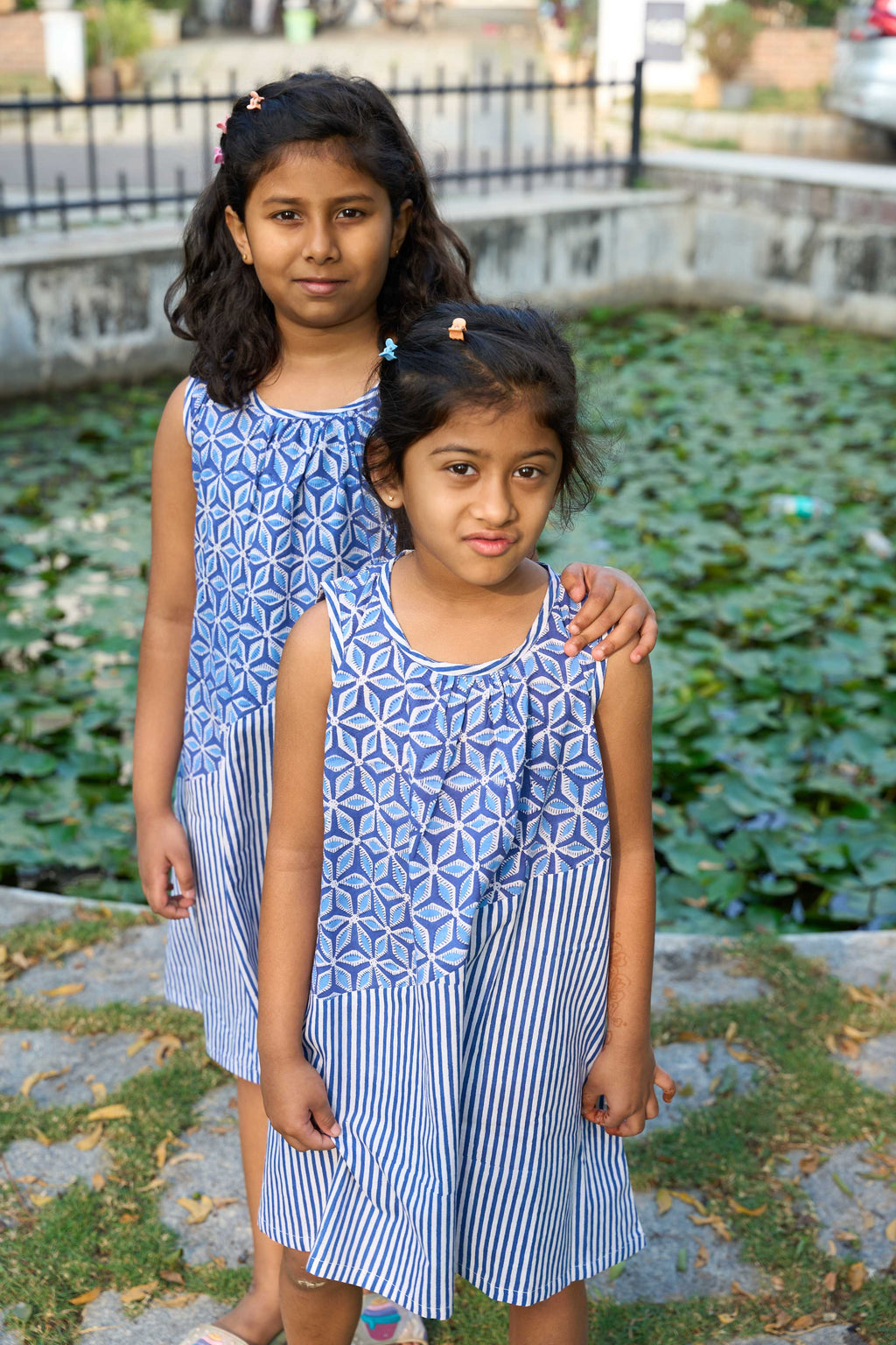 Indigo Color Block Dress