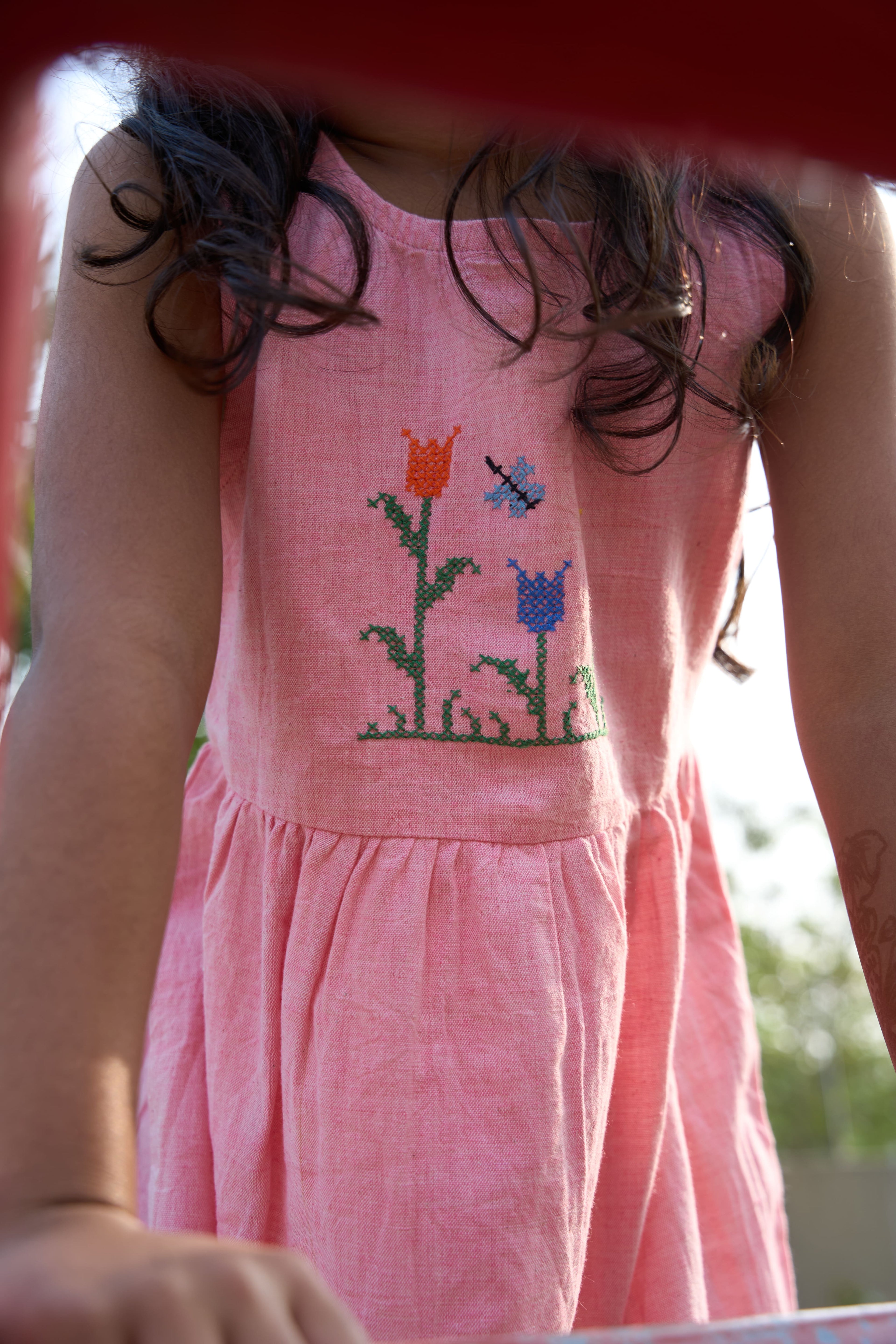 Pink Tulip Cross Stitch Dress