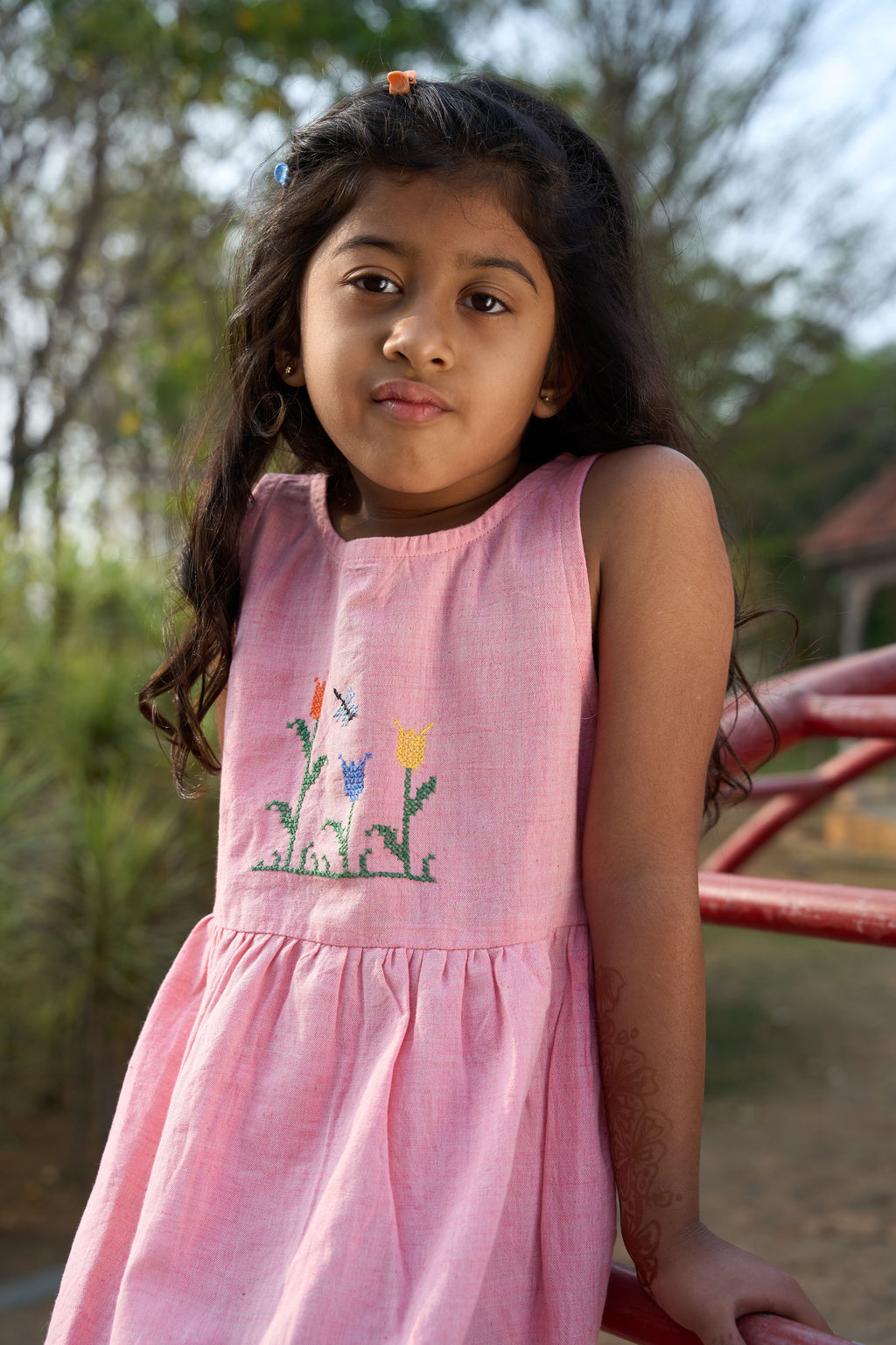 Pink Tulip Cross Stitch Dress