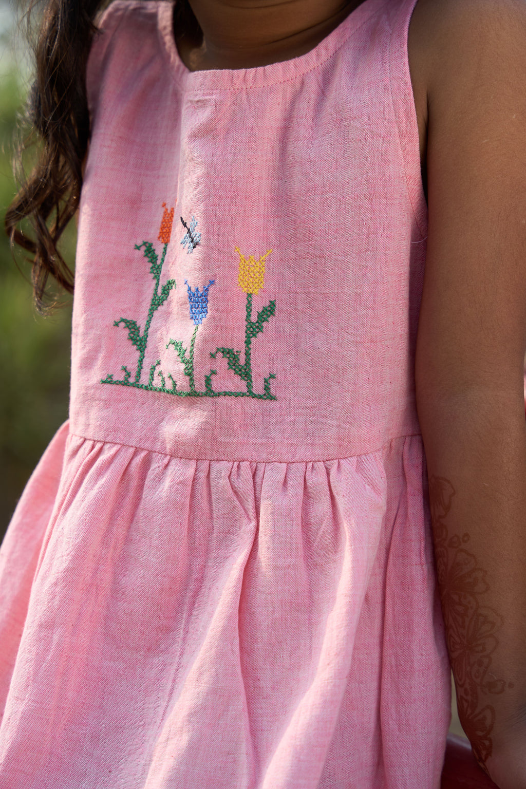 Pink Tulip Cross Stitch Dress