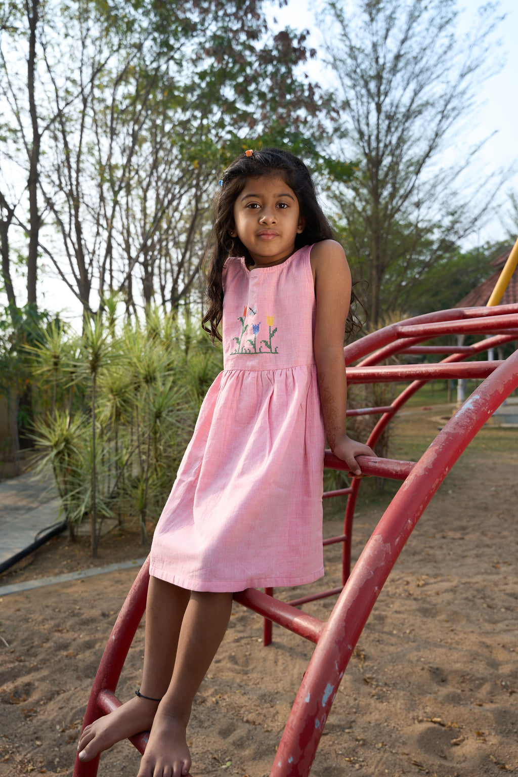 Pink Tulip Cross Stitch Dress